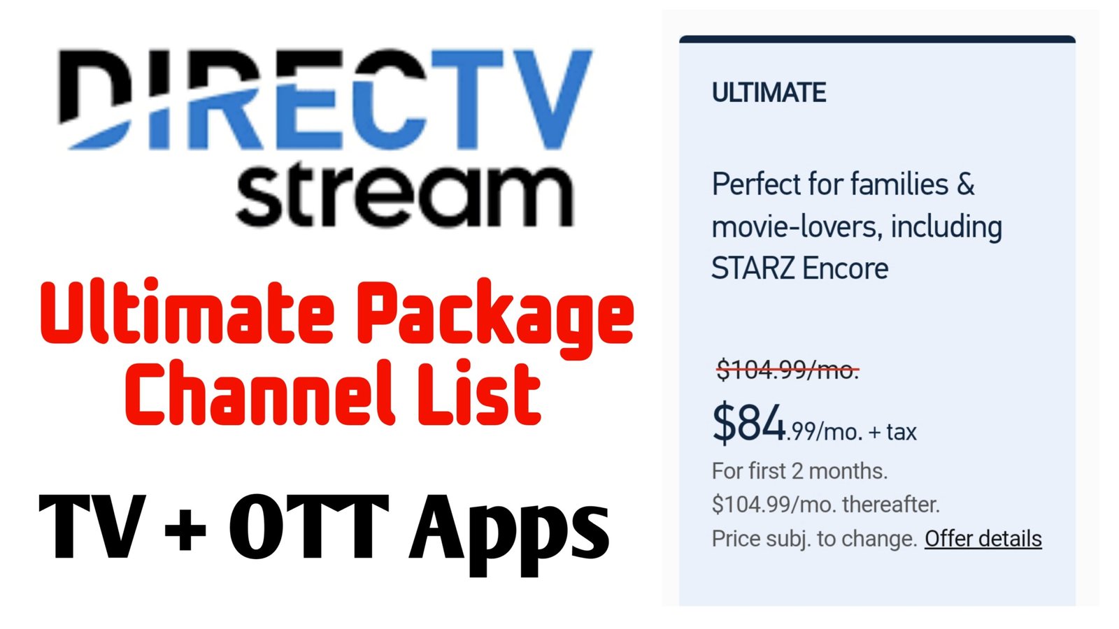 DirecTV Ultimate Package Channels List - Journalism Guide